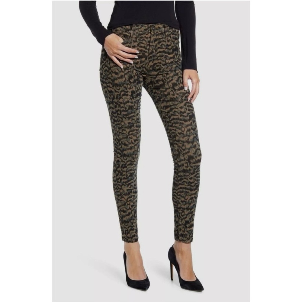 Adriano Goldschmied Farrah Skinny High Rise Brown Leopard Pants Corduroy 25R
